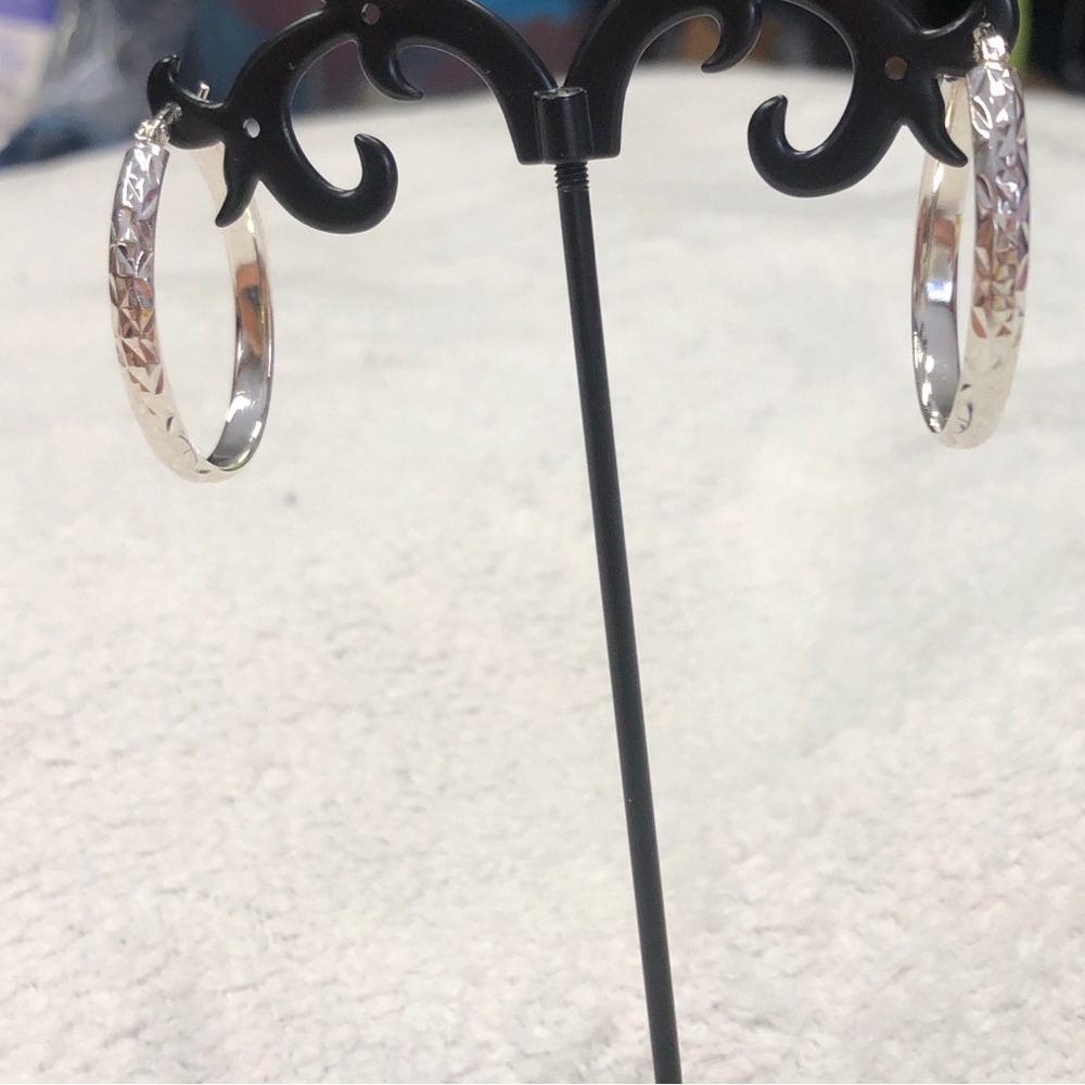 ALWAND VAHAN EUC Textured Sterling Silver Hoop Earrings - Picture 4 of 12